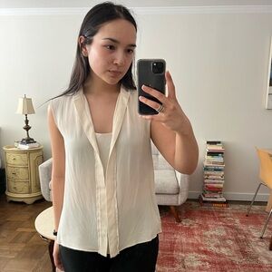 Derek Lam Cream Sleeveless Blouse